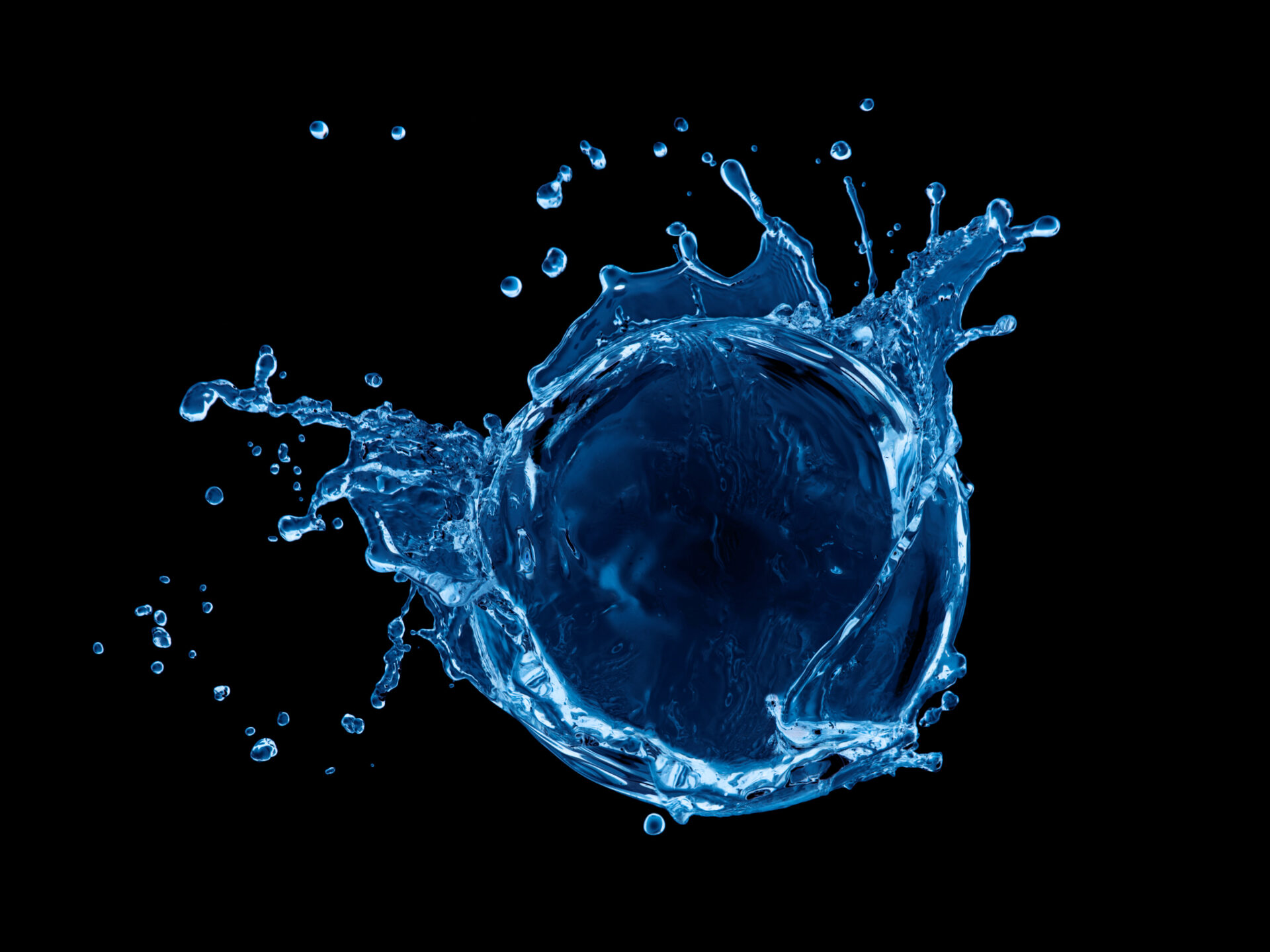 water splash on black